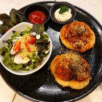 Vegan pizza combo at Veganerie Concept - Benjasiri Park in Bangkok