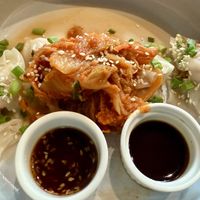 Kimchee dumplings  at Veganerie Concept - Benjasiri Park in Bangkok