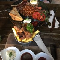 The ham tasted a lot like ham. The fried mushroom chickens were so good at Veganerie Concept - Benjasiri Park in Bangkok