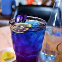 Butterfly pea tea  at Veganerie Concept - Benjasiri Park in Bangkok