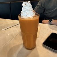 Thai tea smoothie  at Veganerie Concept - Benjasiri Park in Bangkok