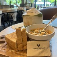 Vegan Grilled Cheese & Tomato Soupp  at Veganerie Concept - Benjasiri Park in Bangkok