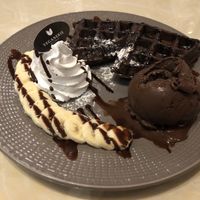 Chocolate banana waffles  at Veganerie Concept - Benjasiri Park in Bangkok