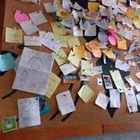 note board at Veganerie Concept - Benjasiri Park in Bangkok