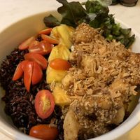Healthy bowl with grilled cauliflower. Delicious  at Veganerie Concept - Benjasiri Park in Bangkok