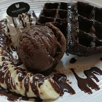 Chocolate banana waffles at Veganerie Concept - Benjasiri Park in Bangkok