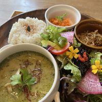Green curry  at Musubi Cafe in Kyoto
