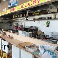 Kitchen/bar at Musubi Cafe in Kyoto