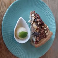 Fig and nuts cake at Musubi Cafe in Kyoto