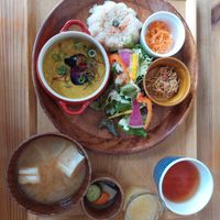 Lunch set A at Musubi Cafe in Kyoto