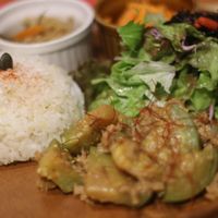 Today's veggie Set A menu at Musubi Cafe in Kyoto