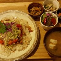 taco rice vegan set at Musubi Cafe in Kyoto
