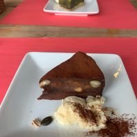 Chocolate tofu cake! at Musubi Cafe in Kyoto