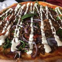 Pizza with soya mince   at Feca in Stockholm