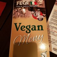 a separated vegan menu! at Feca in Stockholm