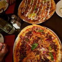 two vegan pizzas at Feca in Stockholm