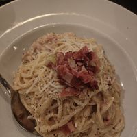 Vegan carbonara at Feca in Stockholm