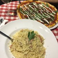 vegan carbonara & verdi pizza at Feca in Stockholm