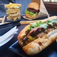 mexican hot-dog and Plantáž burger at Plantaz Bistro & LimeLight BAR in Martin