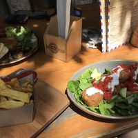 Fries, falafel salad  #Veganuary at Postmasters in Arrowtown