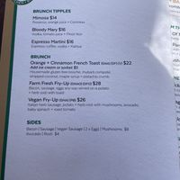 Brunch menu  at Postmasters in Arrowtown