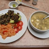 Sopa de Poblano y Aguacates con Arroz at La Zanahoria - Centro in Puebla