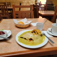 Enchiladas veganas con salsa pipían verde at La Zanahoria - Centro in Puebla
