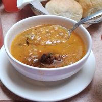 Sopa de lentejas con plátano macho at La Zanahoria - Centro in Puebla