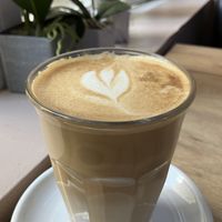 Oat milk latte  at Kaffestuen Vesterbro in Copenhagen