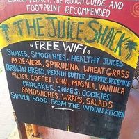 Menu options at The Juice Shack  in Varkala