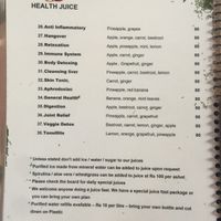 The Juice Shack Menu  at The Juice Shack  in Varkala
