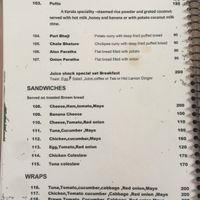 The Juice Shack Menu 3 at The Juice Shack  in Varkala