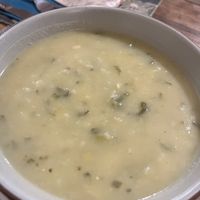 Potatoe leek soup - so good!!!  at Emporio com Arte in Foz Do Iguacu