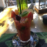 Juice of strawberries, passion fruit ++ at Emporio com Arte in Foz Do Iguacu