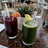 yummy fresh squeezed super food juices at Gratitude in Newport Beach