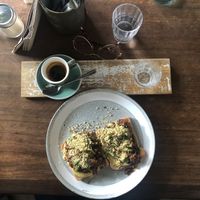 With espresso  at Ground Earth in Woolgoolga