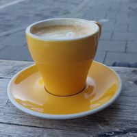 Flat white at The Broca in South East London