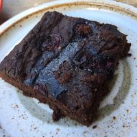 Blueberry brownie. at The Broca in South East London
