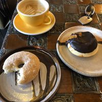 Vegan donuts and oak milk flat white ❤️ at The Broca in South East London