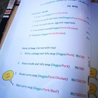 vegan menu at Hot Bread in Nan