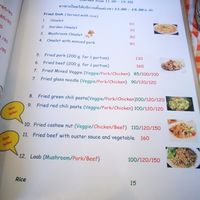 vegan menu at Hot Bread in Nan