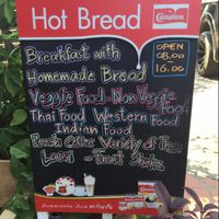 Menu Sign at Hot Bread in Nan