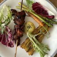 Main course; mushroom skewers   at Urten in Copenhagen