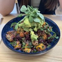 Quinoa, beetroot and walnut salad with extra avo (chicken removed) #Veganuary at Melon and Rye in Glen Osmond
