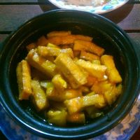 Tofu and pepper in clay pot at Lam Tong Quan in Phan Thiet