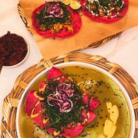 Tacos y verdes Enchiladas  at La Pitahaya Vegana in Mexico City