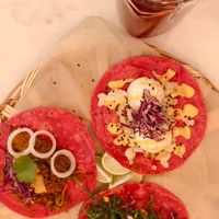 3 tacos at La Pitahaya Vegana in Mexico City