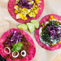 Tacos  at La Pitahaya Vegana in Mexico City