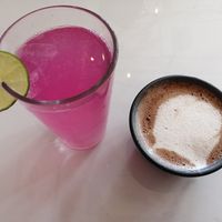Limonada rosa & Chocolate tabasqueño at La Pitahaya Vegana in Mexico City