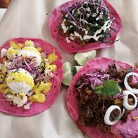 Tacos at La Pitahaya Vegana in Mexico City
